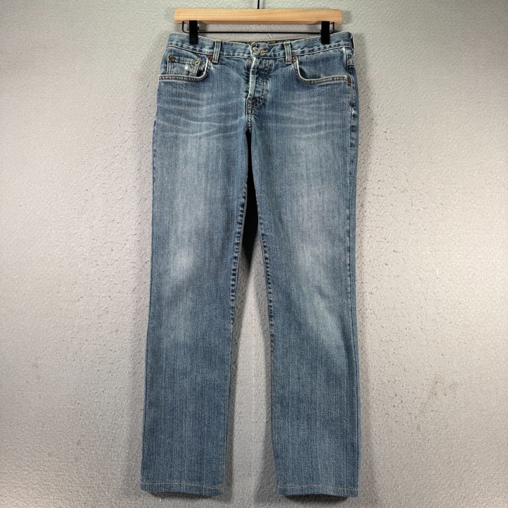 Vintage Lucky Brand Dungarees Jeans Women 6/28 Blue Lightwash Distressed USA Y2K